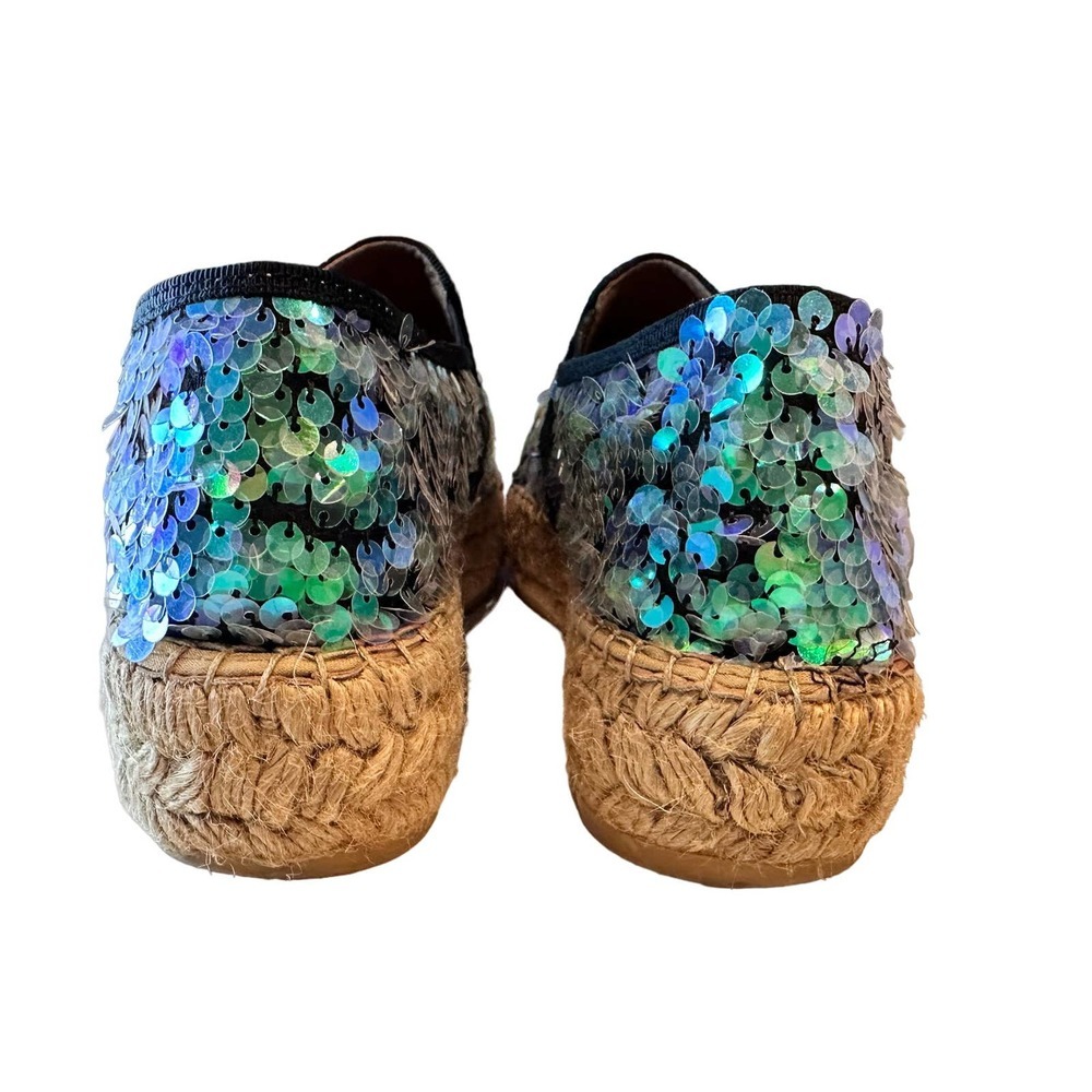 Kurt Geiger Milo Sequin Flatform Espadrilles in Blue/Turquoise/Lavender Size 38 - Picture 3 of 9